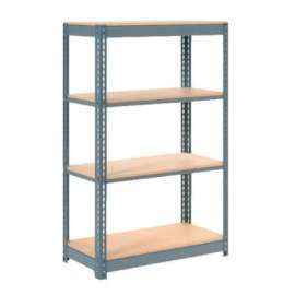Heavy Duty Shelving 36"W x 18"D x 60"H With 4 Shelves - Wood Deck - Gray