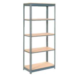 Heavy Duty Shelving 36"W x 18"D x 84"H With 5 Shelves - Wood Deck - Gray