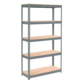 Extra Heavy Duty Shelving 48"W x 24"D x 60"H With 5 Shelves, Wood Deck, Gry