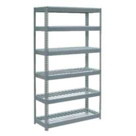 Extra Heavy Duty Shelving 48"W x 18"D x 60"H With 6 Shelves, Wire Deck, Gry
