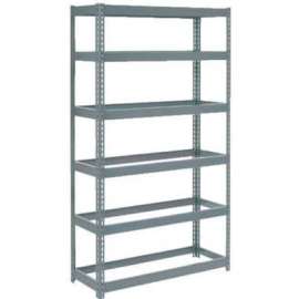 Extra Heavy Duty Shelving 48"W x 12"D x 84"H With 6 Shelves, No Deck, Gray