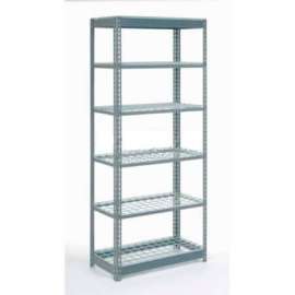 Heavy Duty Shelving 36"W x 12"D x 84"H With 6 Shelves - Wire Deck - Gray