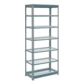 Heavy Duty Shelving 36"W x 12"D x 84"H With 7 Shelves - Wire Deck - Gray