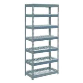 Extra Heavy Duty Shelving 36"W x 12"D x 84"H With 7 Shelves, Wire Deck, Gry