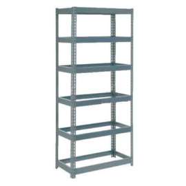 Extra Heavy Duty Shelving 36"W x 12"D x 96"H With 6 Shelves, No Deck, Gray