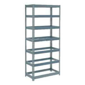 Extra Heavy Duty Shelving 36"W x 18"D x 96"H With 7 Shelves, No Deck, Gray