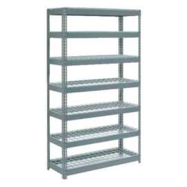 Extra Heavy Duty Shelving 48"W x 18"D x 96"H With 7 Shelves, Wire Deck, Gry