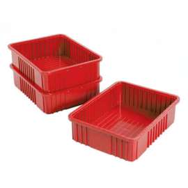 Global Industrial Plastic Dividable Grid Container - DG93060, 22-1/2"L x 17-1/2"W x 6"H, Red