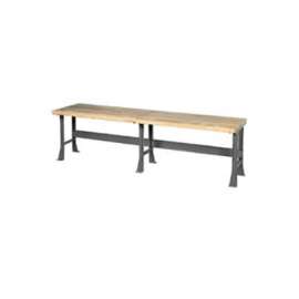 Global Industrial Extra Long Workbench w/ Maple Square Edge Top, 120"W x 30"D, Gray