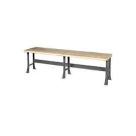 Global Industrial Extra Long Workbench w/ Shop Top Safety Edge, 144"W x 30"D, Gray