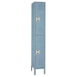 Lyon 2-Tier 2 Door Locker, Recessed Handle, 15"W x 15"D x 36"H, Gray, Unassembled