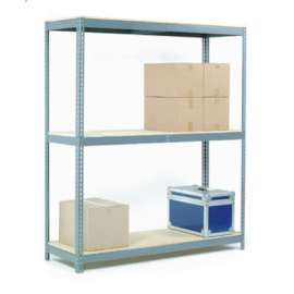 Global Industrial Wide Span Rack 48Wx24Dx84H, 3 Shelves Wood Deck 1200 Lb Cap. Per Level, Gray