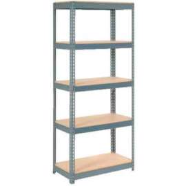 Extra Heavy Duty Shelving 36"W x 18"D x 84"H With 5 Shelves, Wood Deck, Gry