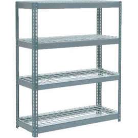 Extra Heavy Duty Shelving 48"W x 12"D x 60"H With 4 Shelves, Wire Deck, Gry