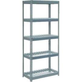Extra Heavy Duty Shelving 36"W x 24"D x 96"H With 5 Shelves, Wire Deck, Gry