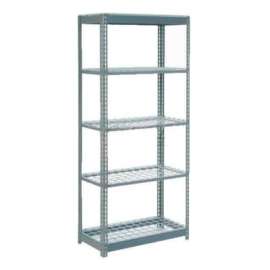 Heavy Duty Shelving 36"W x 24"D x 84"H With 5 Shelves - Wire Deck - Gray