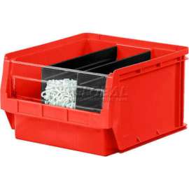 Quantum Plastic Magnum Stacking Bin, 12"W x 20"D x 12"H, Red