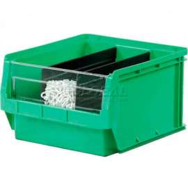 Quantum Plastic Magnum Stacking Bin, 12"W x 20"D x 6"H, Green