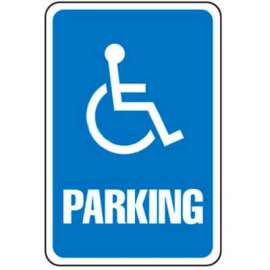 Global Industrial Aluminum Sign - Parking Sign - Handicap Symbol, .063" Thick, 649151