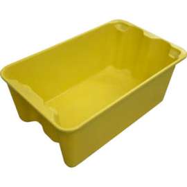 Molded Fiberglass Toteline Nest and Stack Tote 780408 - 20-1/2" x 12-7/8" x 8",Yellow
