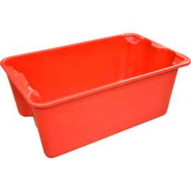 Molded Fiberglass Toteline Nest and Stack Tote 780408 - 20-1/2" x 12-7/8" x 8", Pkg Qty 10, Red