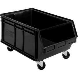 Quantum Mobile Magnum Plastic Stacking Bin, 16-1/2"W x 18"D x 11"H, Black