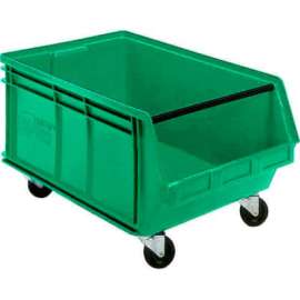 Quantum Mobile Magnum Plastic Stacking Bin, 16-1/2"W x 18"D x 11"H, Green