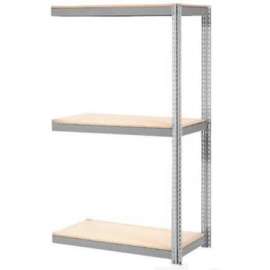 Global Industrial Expandable Add-On Rack 72x24x84 3 Level Wood Deck 750 lb. Cap Per Level GRY
