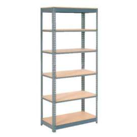Heavy Duty Shelving 36"W x 12"D x 72"H With 6 Shelves - Wood Deck - Gray