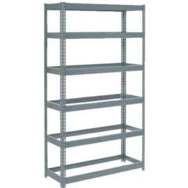 Extra Heavy Duty Shelving 48"W x 24"D x 72"H With 6 Shelves, No Deck, Gray
