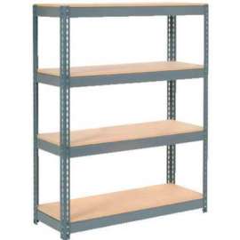 Extra Heavy Duty Shelving 48"W x 18"D x 72"H With 4 Shelves, Wood Deck, Gry