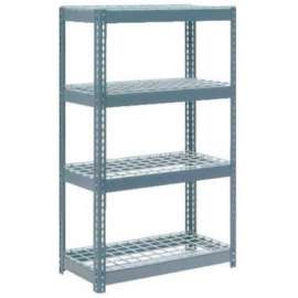 Extra Heavy Duty Shelving 36"W x 18"D x 72"H With 4 Shelves, Wire Deck, Gry