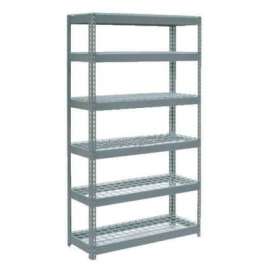 Extra Heavy Duty Shelving 48"W x 12"D x 72"H With 6 Shelves, Wire Deck, Gry