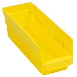 Plastic Nesting Storage Shelf Bin QSB201 4-1/8"W x 11-5/8"D x 6"H Yellow