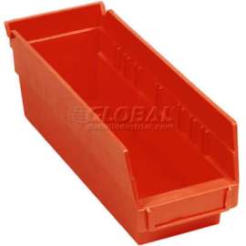 Plastic Nesting Storage Shelf Bin QSB201 4-1/8"W x 11-5/8"D x 6"H Red