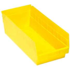 Plastic Nesting Storage Shelf Bin QSB208 8-3/8"W x 17-7/8"D x 6"H Yellow