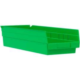 Akro-Mils Plastic Nesting Storage Shelf Bin 30138 - 6-5/8"W x 17-7/8"D x 4"H Green