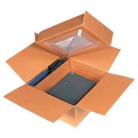 Global Industrial Laptop Shipping System, 17"L x 17"W x 8"H, Kraft