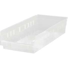 Plastic Nesting Storage Shelf Bin QSB104CL 6-5/8"W x 17-7/8"D x 4"H Clear