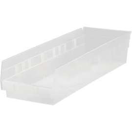 Plastic Nesting Storage Shelf Bin QSB108CL 8-3/8"W x 17-7/8"D x 4"H Clear