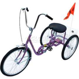 Industrial Tricycle 250 Lb Capacity Single Speed Coaster Brake Purple