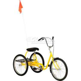 Medium Duty Industrial Tricycle 350 lb Capacity Single Speed Coaster Brake Yellow