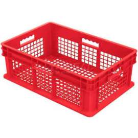 Global Industrial Mesh Straight Wall Container, 23-3/4"Lx15-3/4"Wx8-1/4"H, Red