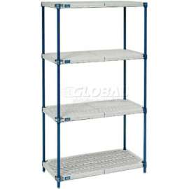 Nexel Shelving Vented Plastic Mat Shelving Unit, 48"W x 21"D x 63"H