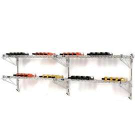 Nexel Wine Bottle Rack - Double Wide 4 Shelf Wall Mount 52 Bottle 96"W x 14"D x 34"H