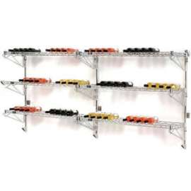 Wine Bottle Rack - Double Wide 6 Shelf Wall Mount 78 Bottle 96"W x 14"D x 34"H