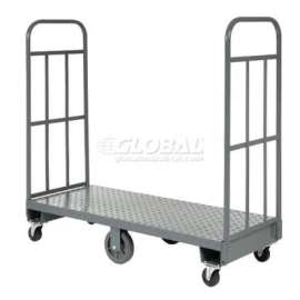 Global Industrial Steel Deck Narrow Aisle U-Boat Platform Truck, 60"x24", 1500 Lb. Cap.