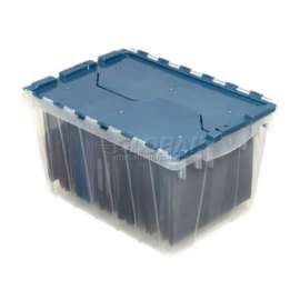 Akro-Mils Clear Attached Lid Container 66486FILEB w/File Rails - 21-1/2"L x 15"W x 12-1/2"H