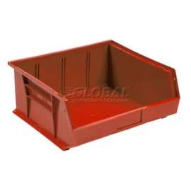 Plastic Stack & Hang Bin, 16-1/2"W x 10-7/8"D x 5"H, Red