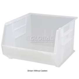 Quantum Mobile Magnum Plastic Stacking Bin, 16-1/2"W x 18"D x 11"H, Clear